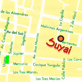 Mapa de ubicación de Cabañas Suyai