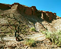 Formaciones rocosas rojizas del Parque Nacional Sierra de las Quijadas en San Luis