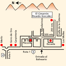 Mapa para llegar al campo El Cimarron de Ricardo Gonzáles